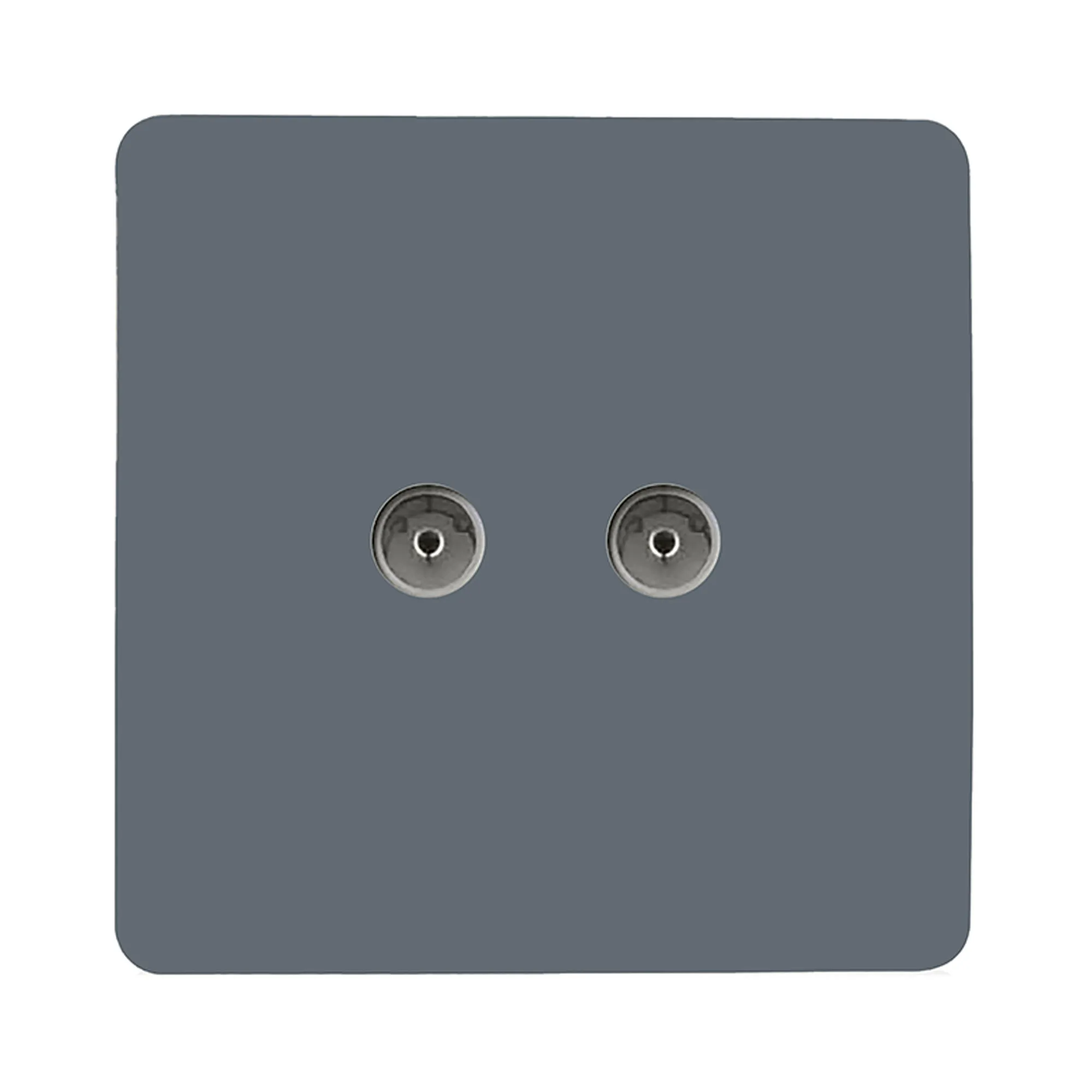 Twin TV Co-Axial Outlet Warm Grey